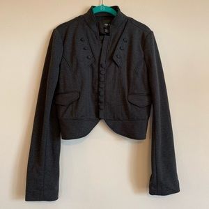 Aryn K Military-Inspired Crop Jacket, Charcoal, L